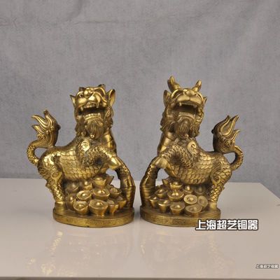 开光纯铜麒麟摆件风水家居饰品金属工艺品生产批发定做火五方神