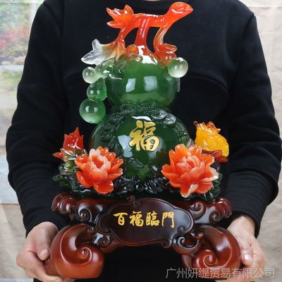 【树脂工艺品批发百福临门葫芦摆件家居客厅装饰工艺品乔迁新居礼品图片】树脂工艺品批发百福临门葫芦摆件家居客厅装饰工艺品乔迁新居礼品图片大全