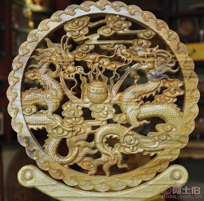 【福到家福临桃木摆挂件FL-2423双龙护主插屏桃木工艺品批发桃木剑】肥城市福临桃木工艺品厂 - 产品库