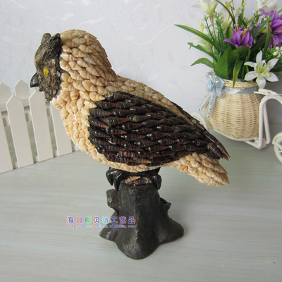 海南贝壳工艺品 贝壳海螺工艺品批发 贝壳小螺猫头鹰 280g