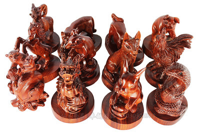 【红檀十二生肖 老红木摆件批发订做 厂家一件代发】价格,厂家,图片,木质、竹质工艺品,仙游县度尾尚品轩工艺厂-