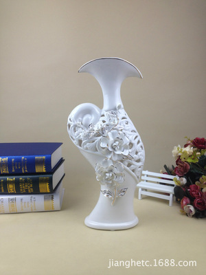 厂家直销花瓶摆件创意工艺品镂空摆件牡丹花花瓶 批发供应