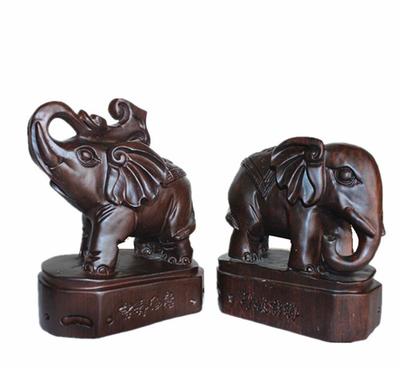 黑檀木雕工艺品/吉祥如意象一对木质工艺品厂家批发