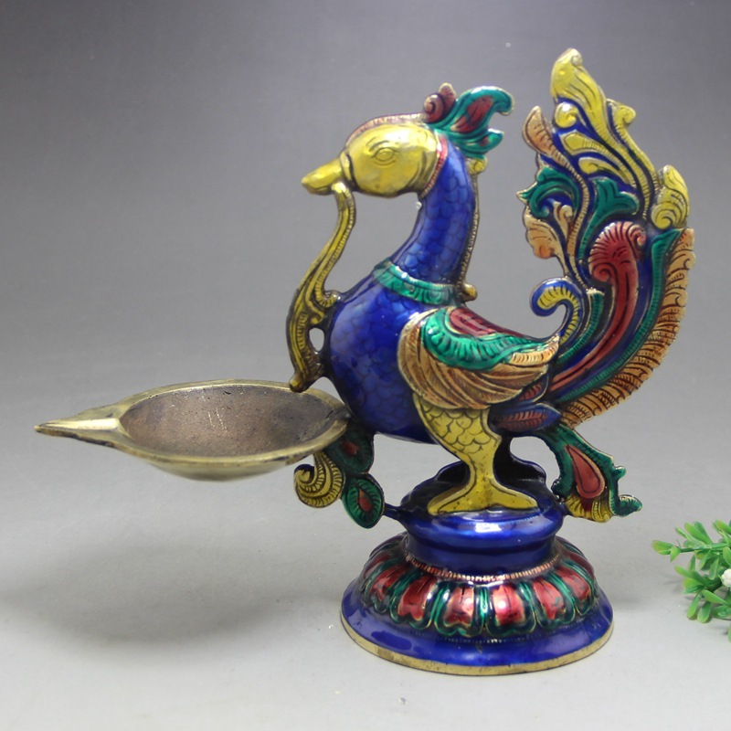 批发收藏古玩工艺品景泰蓝珐琅铜胎长寿佛像家居摆件