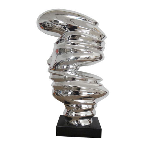 深圳树脂雕塑厂供应树脂电镀金抽象流线工艺品摆件量大从优