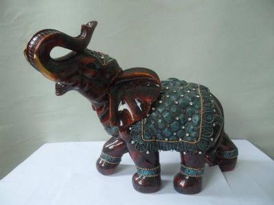 批发木纹漆大象家居工艺品