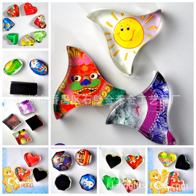 批发采购玻璃工艺品-广州工厂大量生产 磁性玻璃冰箱贴 SGSS检测通过 厂家直销.