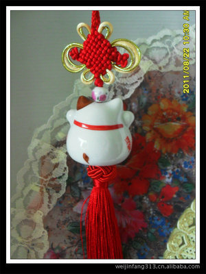 【招财猫挂件批发 精品招财猫挂件 正版车挂招财猫批发】价格,厂家,图片,陶瓷工艺品,韦金芳-