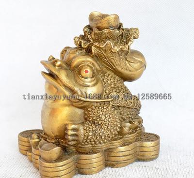 【批发精工纯铜 发财金蟾摆件 白菜金蟾风水摆件 招财旺财工艺品】价格_厂家_图片 -