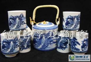 厂家 供应 批发 浮龙陶瓷 景德青花釉中雪景7头桥壶茶具 功夫茶具_礼品、工艺品、饰品_世界工厂网中国产品信息库
