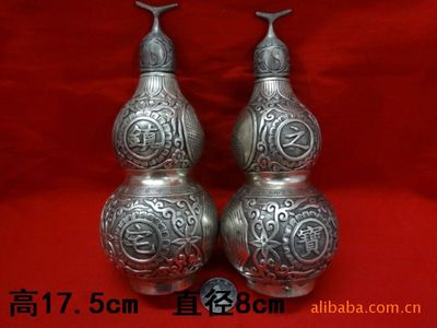 低价批发中号银葫芦 葫芦摆件 苗银葫芦工艺品