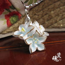 高档品牌饰品批发 手工捏成时尚描金首饰 四色 工艺礼品 陶瓷项链