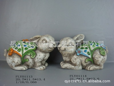 【工艺品工厂直销 可订做可批发 陶瓷 花园摆饰之兔子】价格,厂家,图片,陶瓷工艺品,岳西县泉源盛工艺品-