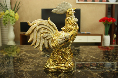 【陶瓷工艺品潮州厂家公鸡摆件 电镀动物家居装饰品 商务礼品批发】价格,厂家,图片,陶瓷工艺品,潮州市枫溪区青锋陶瓷颜料厂-