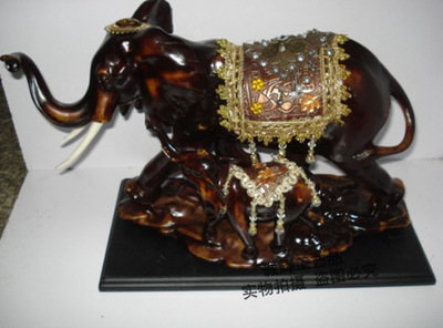 【064树脂工艺品 树脂母子象 工艺品 家居装饰 小额批发 可混批】价格,厂家,图片,塑料、树脂工艺品,义乌市聚发电子商务商行-