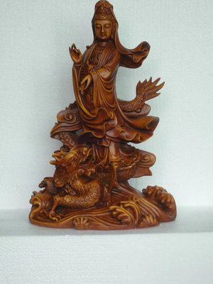 【仿木工艺品定制批发 仿木工艺品价格合理 (10寸仿木站龙观音)】价格,厂家,图片,塑料、树脂工艺品,深圳市花想容礼品-