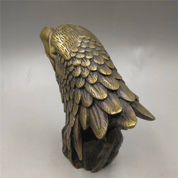 复古做旧铜器古玩工艺品厂家批发收藏(黄铜鹰头)摆件