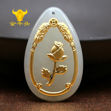 千足金镶玉吊坠 典雅与尊贵的工艺品批发选择