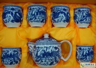 陶瓷杯批发与定制 7头双层茶具促销，打造高性价比工艺礼品