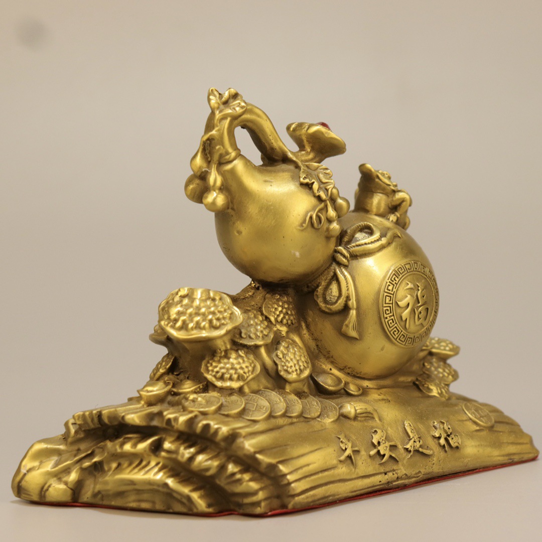 黄铜葫芦摆件 创意工艺礼品，寓意平安是福